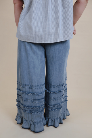 Totally Fun Frayed Pants In Plus