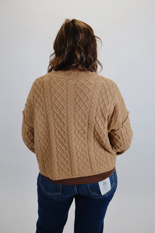 Harvest Cable Knit Cropped Cardigan