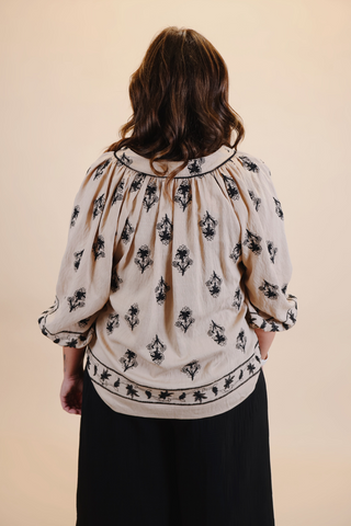 Boho Bloom Embroidered Top
