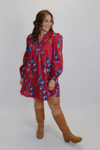 Mix Floral Babydoll Tunic Dress