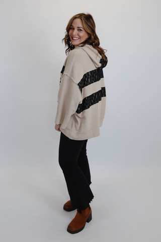 Lace Dreams Waffle Knit Hoodie