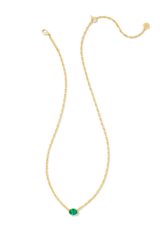 Cailin Gold Pendant Necklace in Green Crystal