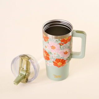 20 oz Lifestyle Flip Straw Tumbler-Bouquet Beauty Sage