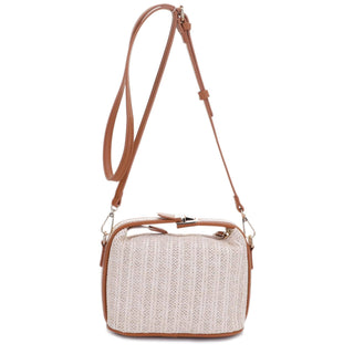 Tammy Buckle Handle Straw Crossbody Bag