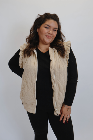 The Willow Ruffle Quilted Vest