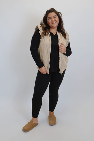 The Willow Ruffle Quilted Vest