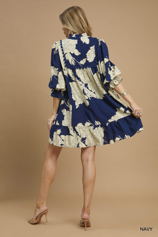 Indigo Garden Mini Dress