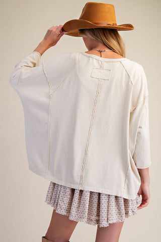 Patchwork Love Mineral Washed Top in Plus