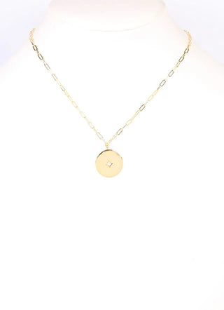 Sylvester CZ Disc Necklace