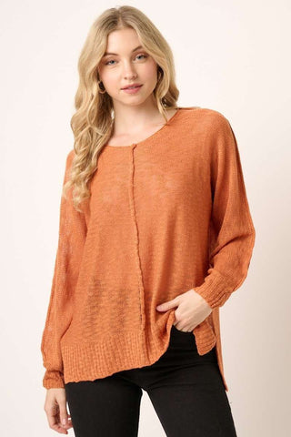 Pumpkin Spice Open Knit Sweater
