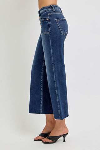 Emma High Rise Crop Wide Leg Jeans