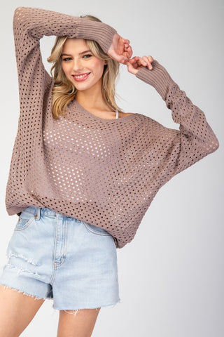 Social Butterfly Eyelet Knit Sweater