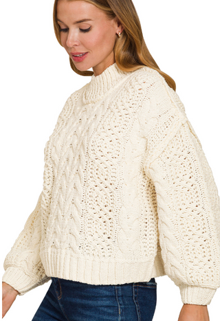 Winter Meadow Cable Knit Sweater