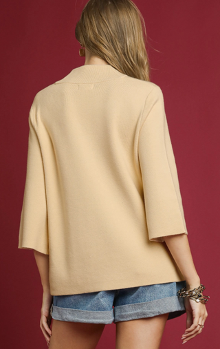 Mock Neck Knit Pullover Sweater