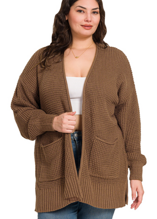 Everyday Comfort Waffle Knit Cardigan