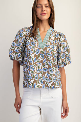 Olive Bloom Blouse