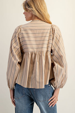 Quiet Charm Striped Blouse