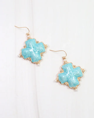 Edie Enamel Cross Earrings