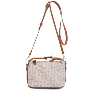 Tammy Buckle Handle Straw Crossbody Bag