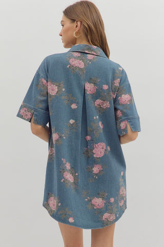 Blossom Denim Shirt Dress