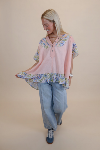 Just Peachy Floral Top