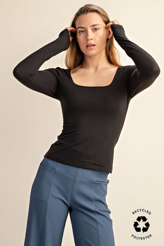 Eco Essentials Square-Neck Top