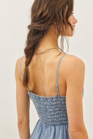 Bistro Cutie Denim Romper