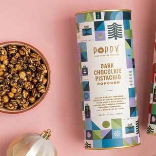 Poppy Dark Chocolate Pistachio Popcorn Gift Tin