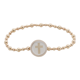 Survivor Series Tap To Pray® Gold Beaded Bracelet