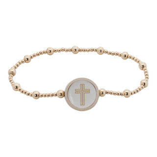 Survivor Series Tap To Pray® Gold Beaded Bracelet