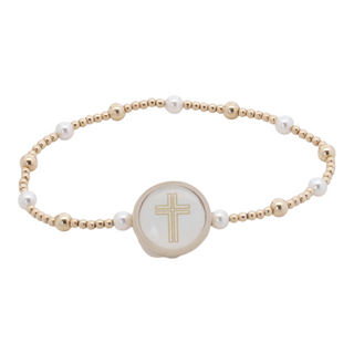 Survivor Series Tap To Pray® Gold Beaded Bracelet