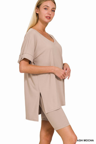 Casual Convo Biker Short Set - MULTIPLE COLORS AVAILABLE