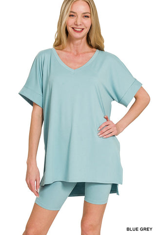 Casual Convo Biker Short Set - MULTIPLE COLORS AVAILABLE