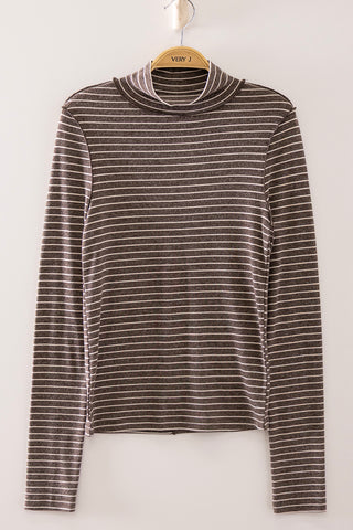 Classic Edit Striped Mock Neck
