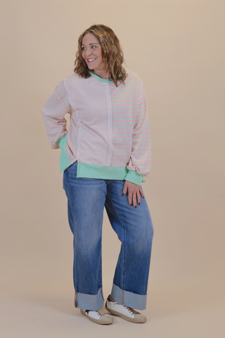 Sweet Mint Stripe Top