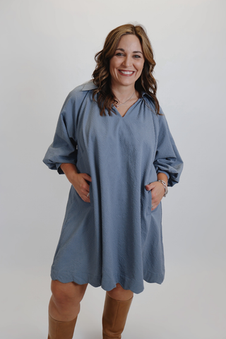 Harper Scallop Mini Dress