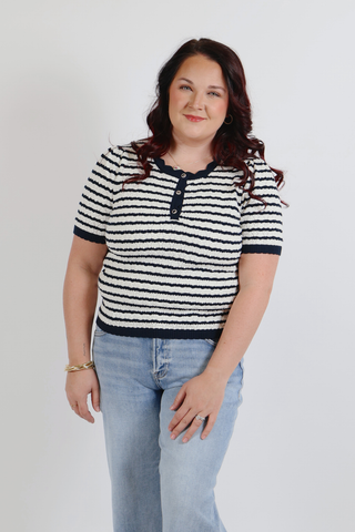 Timeless Edge Stripe Knit Top