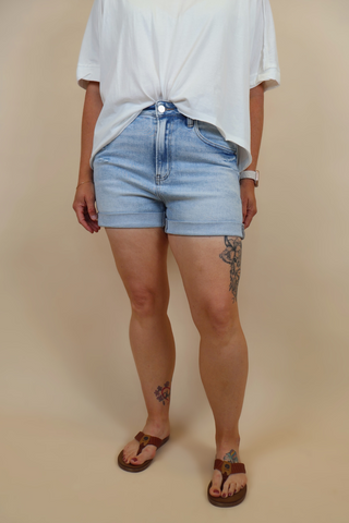 The Kirsten High Rise Denim Shorts