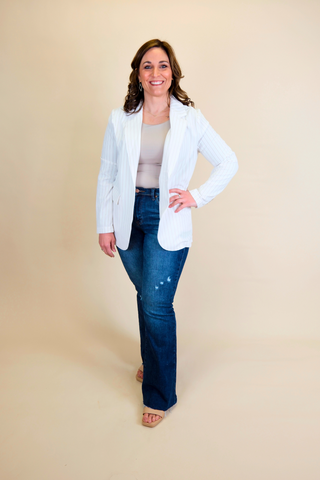 Striped Seersucker Blazer