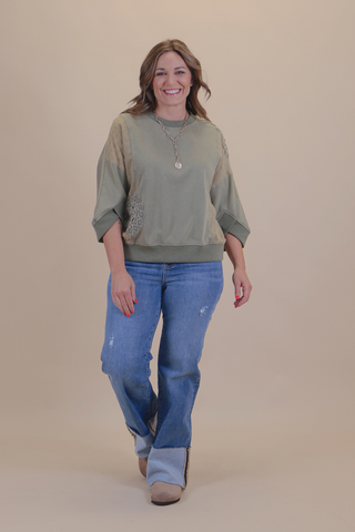 Olive Lace Pullover