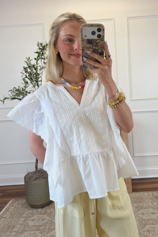 Sweet Grace Eyelet Top