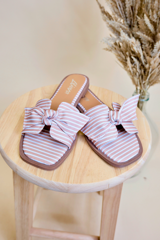 Hailie Striped Bow Sandals