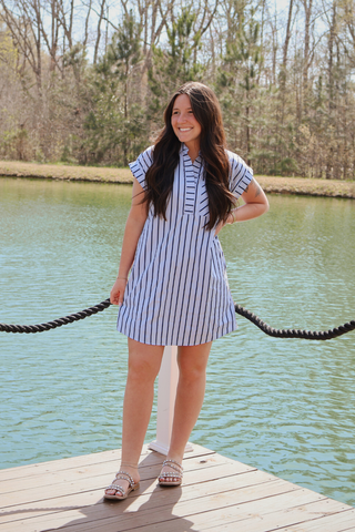 Coastal Stroll Stripe Mini Dress