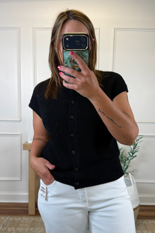 Buttonfront Knit Vest