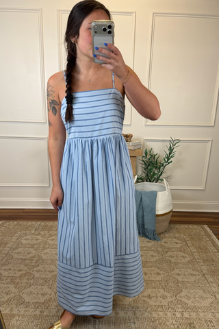 Blue Skies Striped Maxi Dress