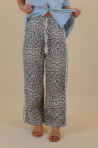 MOCHA LEOPARD PRINT PANTS