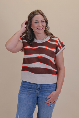 Cocoa Chevron Sweater Top