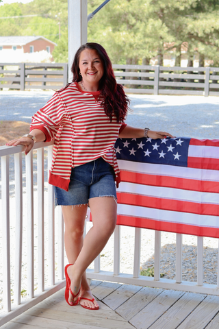 Playful Stripe Knit Top