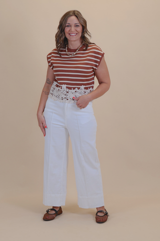 Cider Stripe Crochet Top