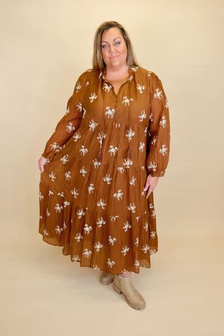Sweetest Sunsets Midi Dress in Plus